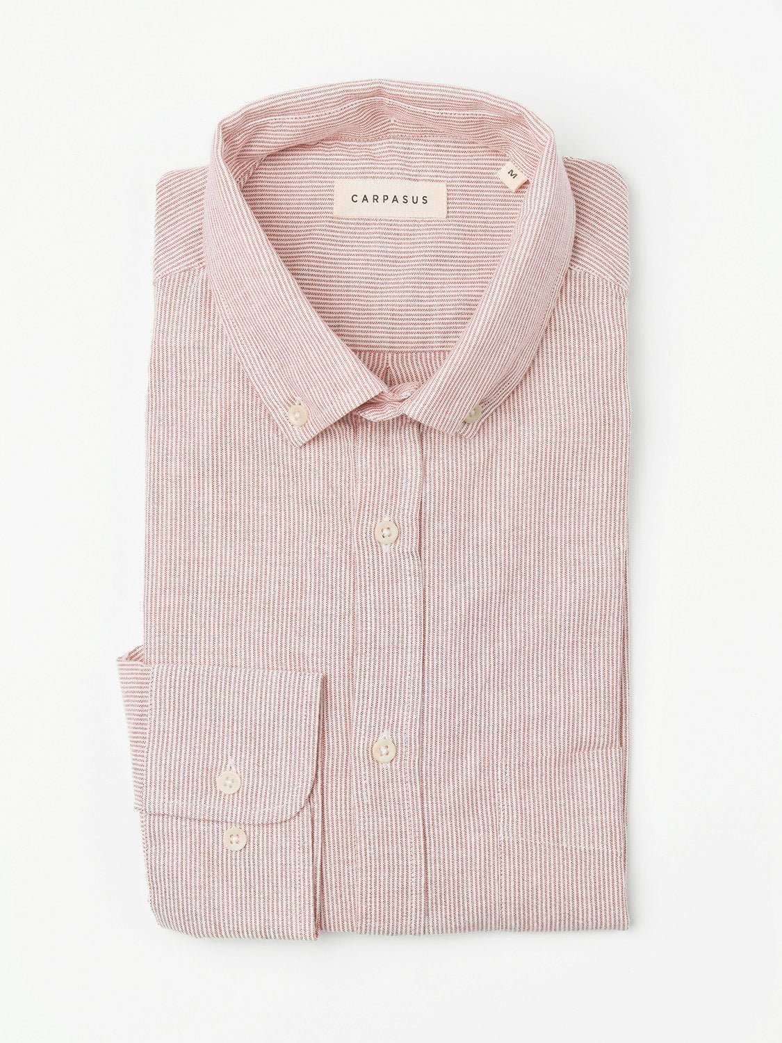 carpasus sustainable organic cotton shirt bernina stripes rust. Nachhaltiges Carpasus Hemd Bernina Streifen Rust aus Bio Baumwolle