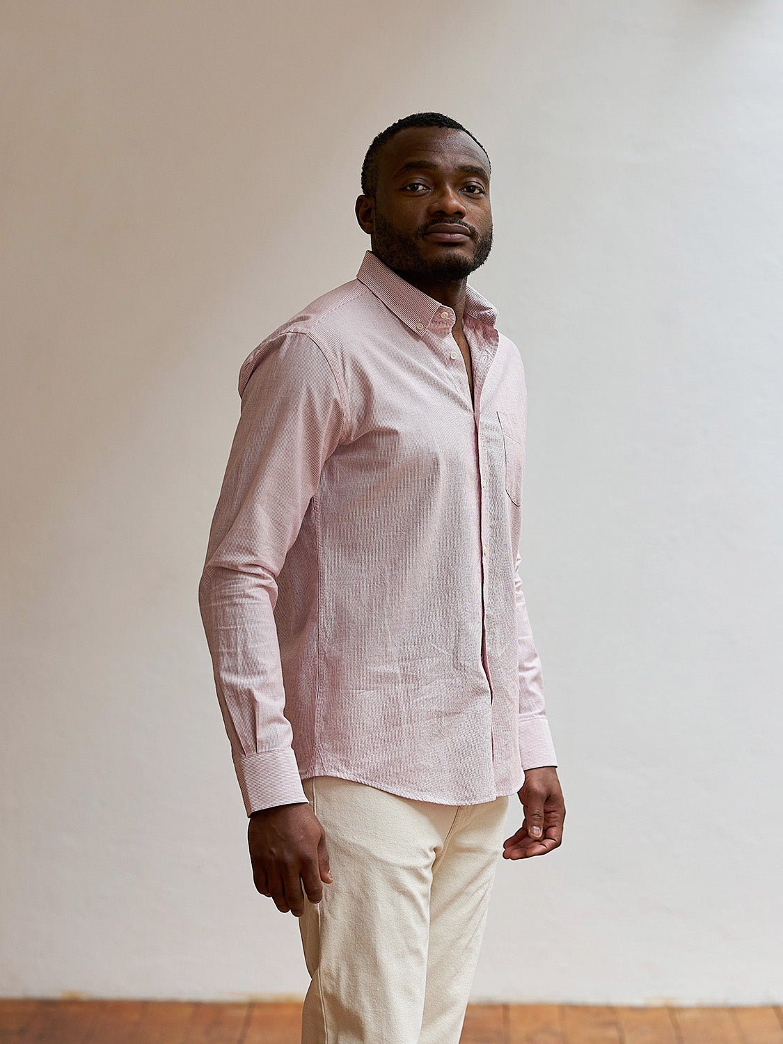 carpasus sustainable organic cotton shirt bernina stripes rust. Nachhaltiges Carpasus Hemd Bernina Streifen Rust aus Bio Baumwolle