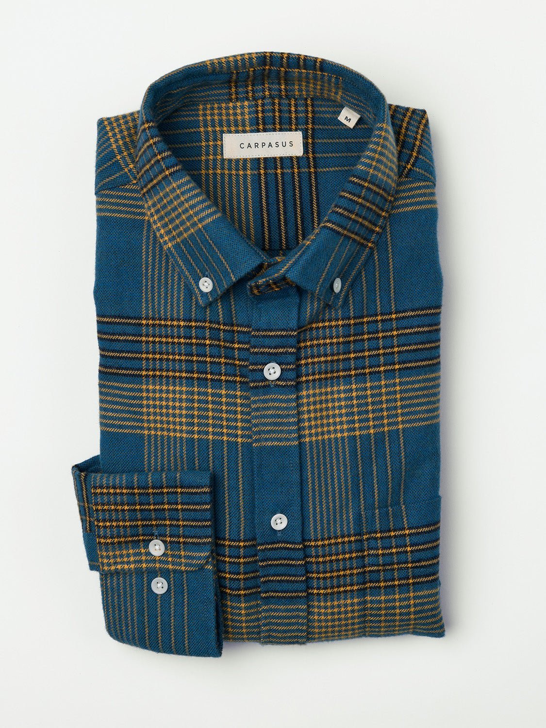 carpasus sustainable organic cotton flanell shirt ursido blue. Nachhaltiges Carpasus Flanell Hemd Ursido aus Bio Baumwolle in Blau