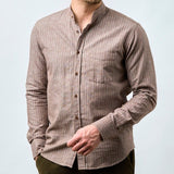 carpasus sustainable organic cotton and linen shirt scurido brown. Nachhaltiges Carpasus Hemd Scurido aus Bio Baumwolle und Leinen in Braun