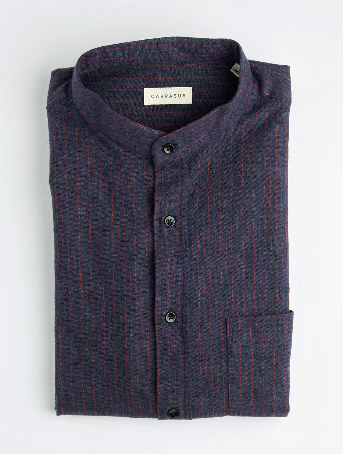 carpasus sustainable organic cotton and linen shirt scurido marine/red. Nachhaltiges Carpasus Hemd Scurido aus Bio Baumwolle und Leinen in Marine/Rot