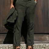 Trousers Linen Ilha Moss