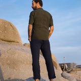 Trousers Linen Ilha Navy