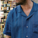 Linen Shirt Short Milano Saphir