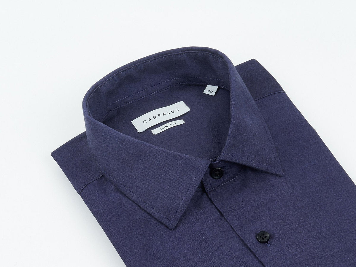 carpasus sustainable organic cotton dress shirt dark blue. Nachhaltiges Carpasus Businesshemd aus Bio Baumwolle in Dunkelblau