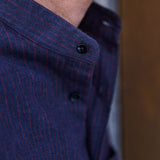 carpasus sustainable organic cotton and linen shirt scurido marine/red. Nachhaltiges Carpasus Hemd Scurido aus Bio Baumwolle und Leinen in Marine/Rot