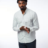carpasus sustainable organic cotton and linen shirt scurido white/blue. Nachhaltiges Carpasus Hemd Scurido aus Bio Baumwolle und Leinen in Weiss/Blau