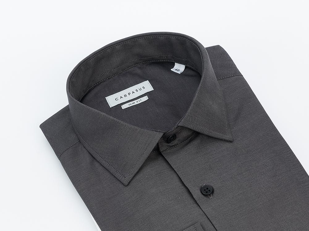 carpasus sustainable organic cotton dress shirt dark grey. Nachhaltiges Carpasus Businesshemd aus Bio Baumwolle in Dunkelgrau