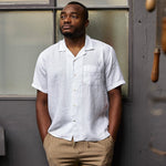 carpasus sustainable organic linen shirt short sleeves maloja uni white. Nachhaltiges Carpasus Hemd kurzärmlig Maloja Uni Weiss aus Bio Leinen 