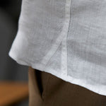 carpasus sustainable organic linen shirt short sleeves maloja uni white. Nachhaltiges Carpasus Hemd kurzärmlig Maloja Uni Weiss aus Bio Leinen 