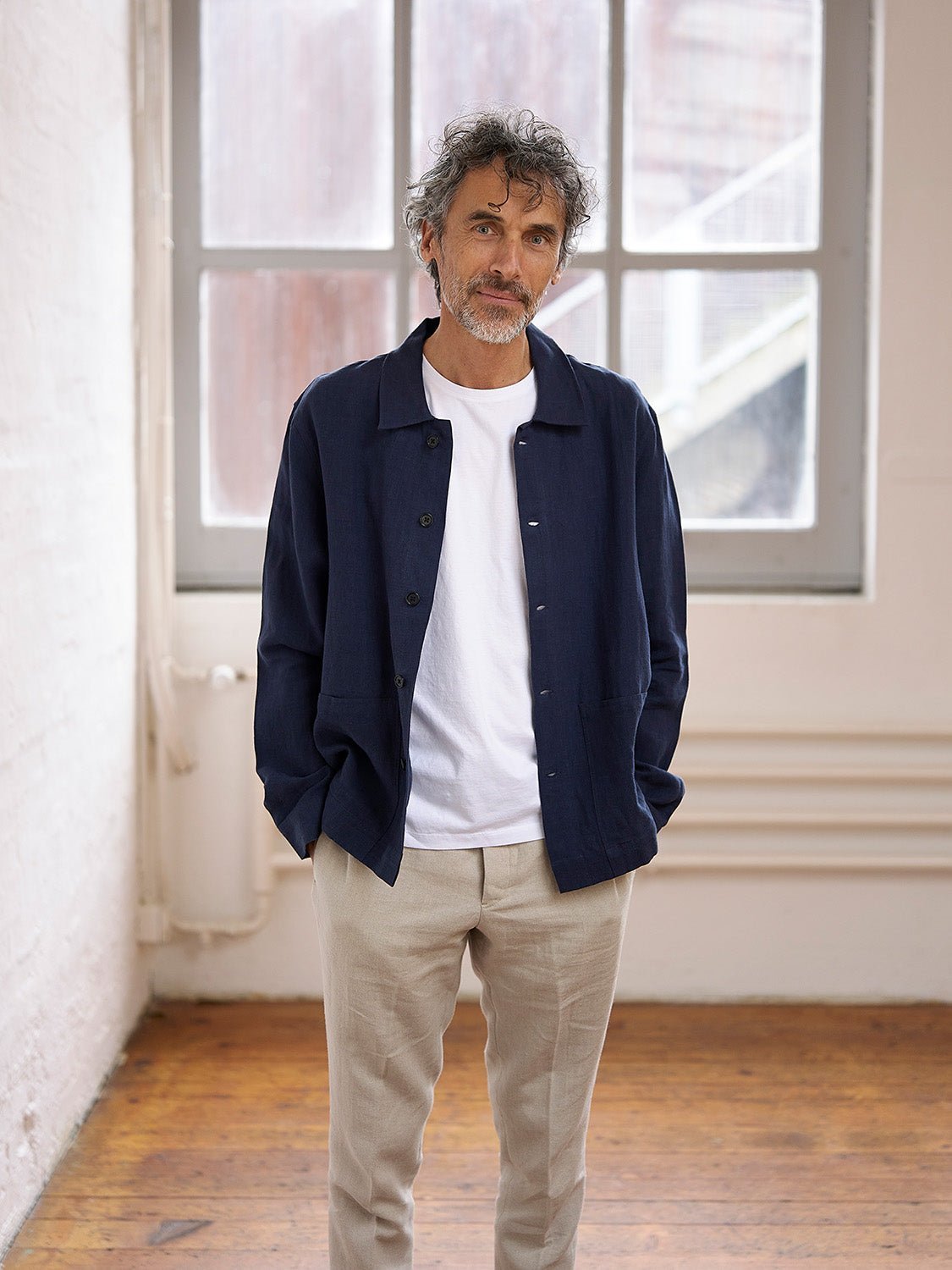 carpasus sustainable organic linen overshirt montagnola uni navy. Nachhaltiges Carpasus Overshirt Montagnola Uni Navy aus Bio Leinen 
