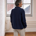 carpasus sustainable organic linen overshirt montagnola uni navy. Nachhaltiges Carpasus Overshirt Montagnola Uni Navy aus Bio Leinen 