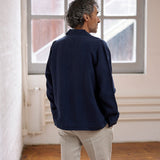 carpasus sustainable organic linen overshirt montagnola uni navy. Nachhaltiges Carpasus Overshirt Montagnola Uni Navy aus Bio Leinen 