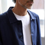 carpasus sustainable organic linen overshirt montagnola uni navy. Nachhaltiges Carpasus Overshirt Montagnola Uni Navy aus Bio Leinen 