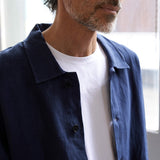 carpasus sustainable organic linen overshirt montagnola uni navy. Nachhaltiges Carpasus Overshirt Montagnola Uni Navy aus Bio Leinen 