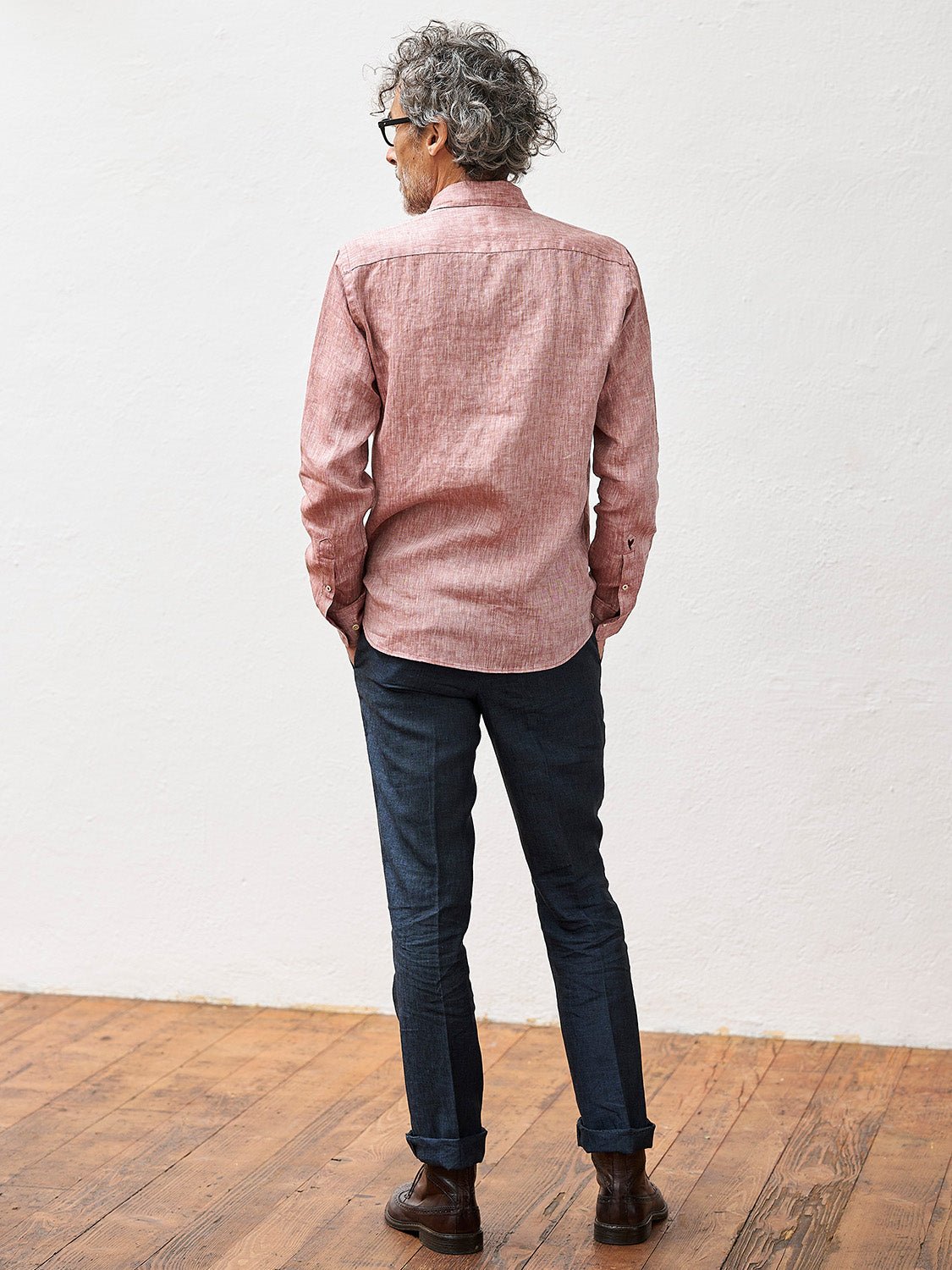 carpasus sustainable organic linen shirt verzasca uni rust. Nachhaltiges Carpasus Hemd Verzasca Uni Rost aus Bio Leinen 