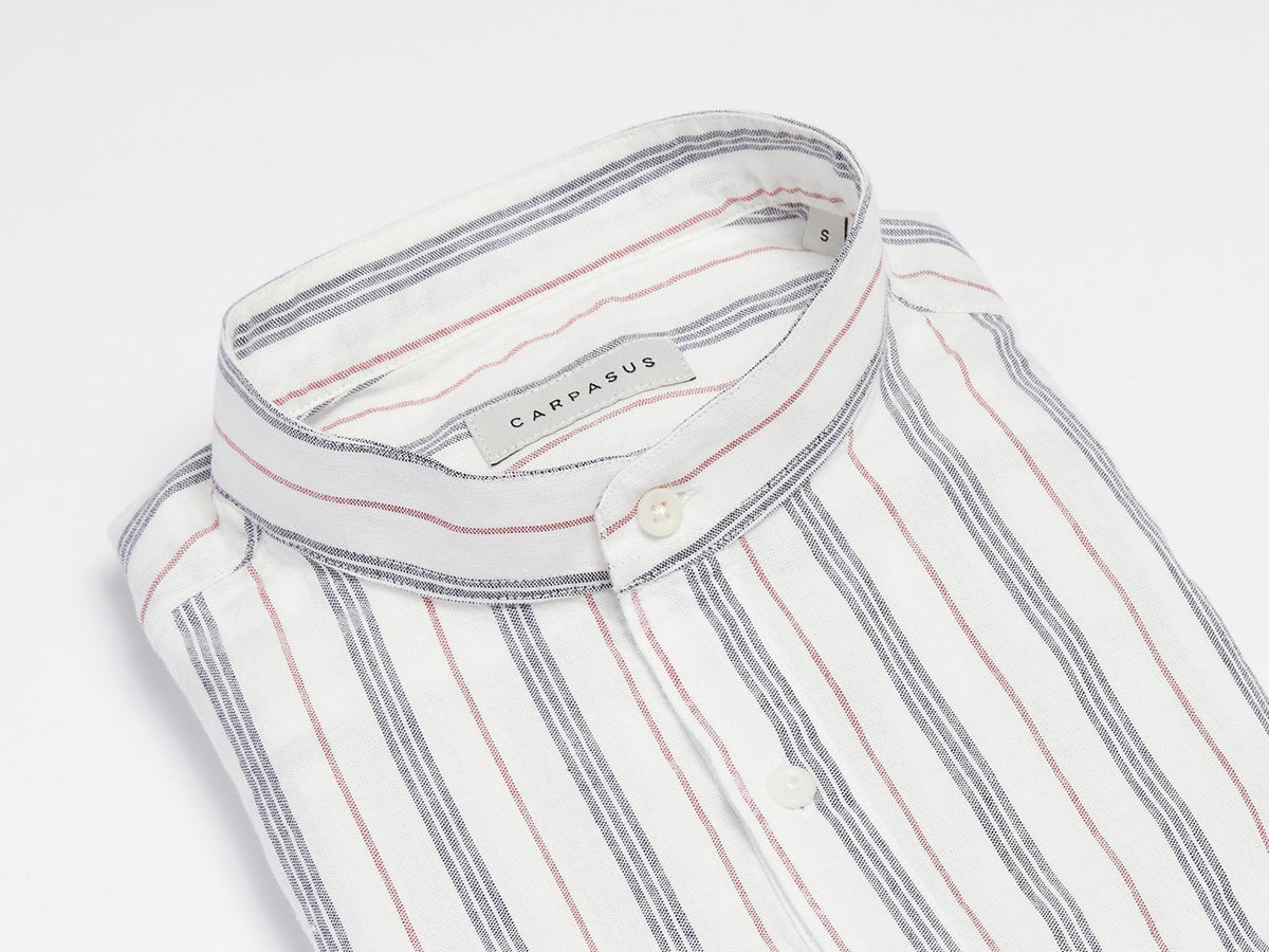 carpasus sustainable organic cotton shirt marzili tricolor blue white red. Nachhaltiges Carpasus Hemd Marzili Tricolor Blau Weiss Rot aus Bio Baumwolle 