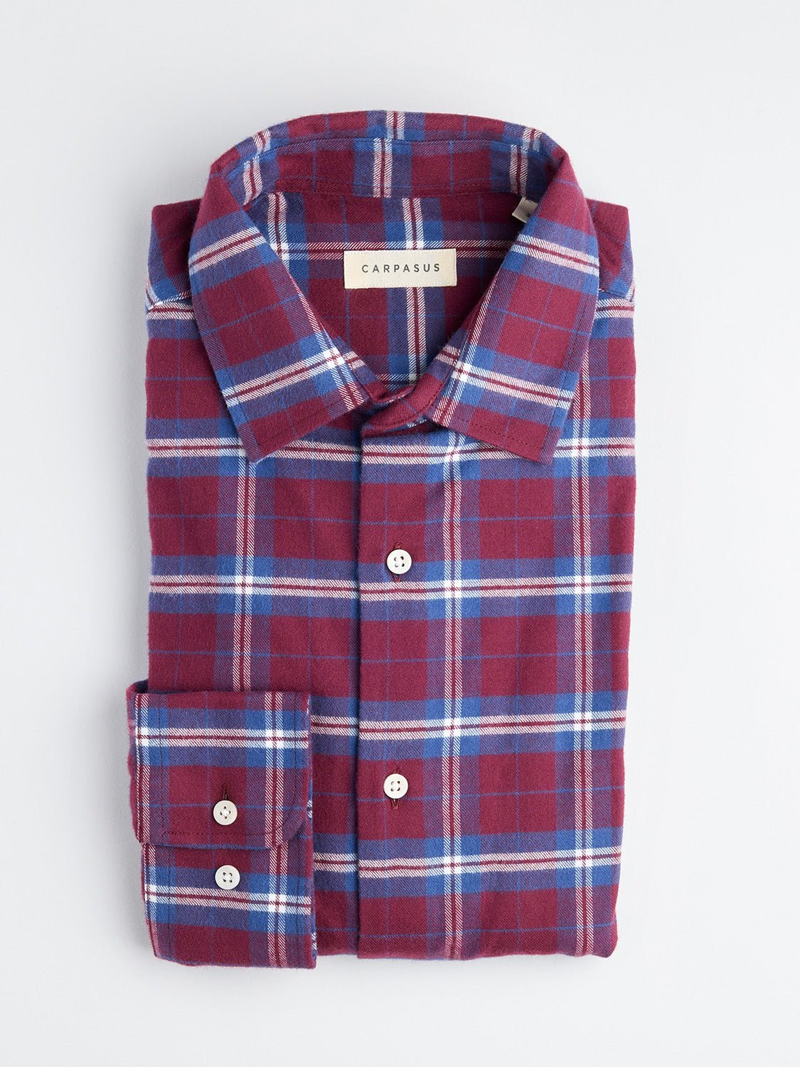 carpasus sustainable organic cotton flanell shirt castanio check bordeaux. Nachhaltiges Carpasus Flanell Hemd Castanio Karo Bordeaux aus Bio Baumwolle 