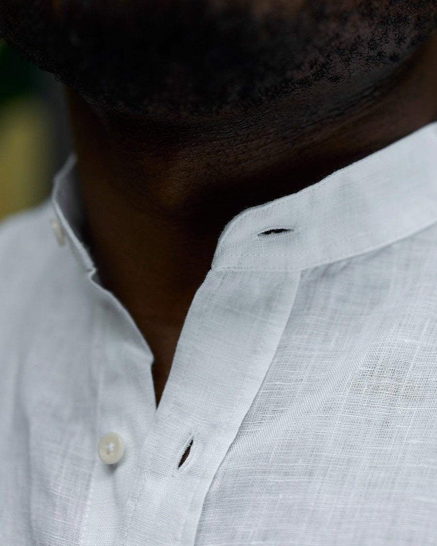 carpasus sustainable organic linen shirt lisbon white. Nachhaltiges Carpasus Hemd Lisbon Weiss aus Bio Leinen 