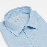 Leinenhemd Kurzarm Lido Hellblau