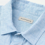 carpasus sustainable organic linen short sleeve shirt lightblue. Nachhaltiges Carpasus Hemd Kurzarm aus Bio Leinen in Hellblau