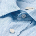 carpasus sustainable organic linen short sleeve shirt lightblue. Nachhaltiges Carpasus Hemd Kurzarm aus Bio Leinen in Hellblau