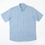 carpasus sustainable organic linen short sleeve shirt lightblue. Nachhaltiges Carpasus Hemd Kurzarm aus Bio Leinen in Hellblau