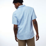 carpasus sustainable organic linen short sleeve shirt lightblue. Nachhaltiges Carpasus Hemd Kurzarm aus Bio Leinen in Hellblau