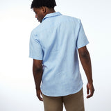 carpasus sustainable organic linen short sleeve shirt lightblue. Nachhaltiges Carpasus Hemd Kurzarm aus Bio Leinen in Hellblau
