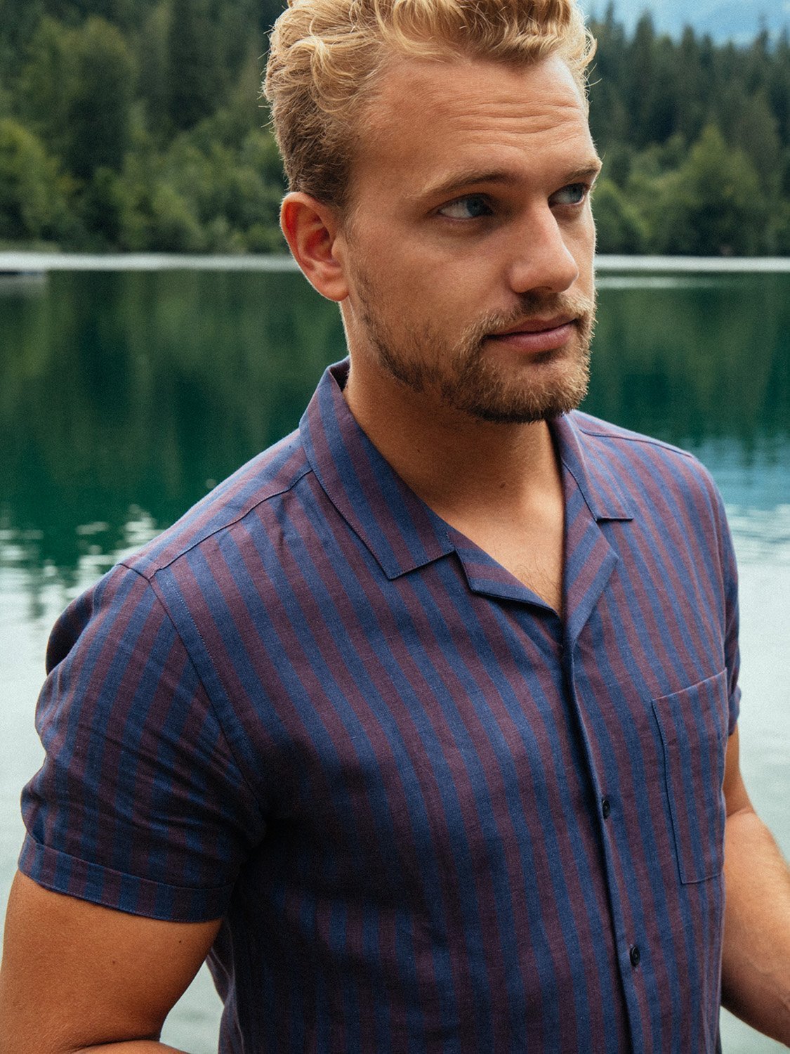 carpasus sustainable organic linen shirt maloja bordeaux. Nachhaltiges Carpasus Hemd Maloja Bordeaux aus Bio Leinen 