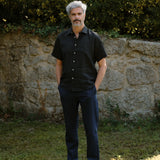 Leinenhemd Kurzarm Lido Schwarz