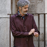 Leinenhemd Verzasca Burgundy