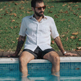 Leinenhemd Kurzarm Lido Weiss