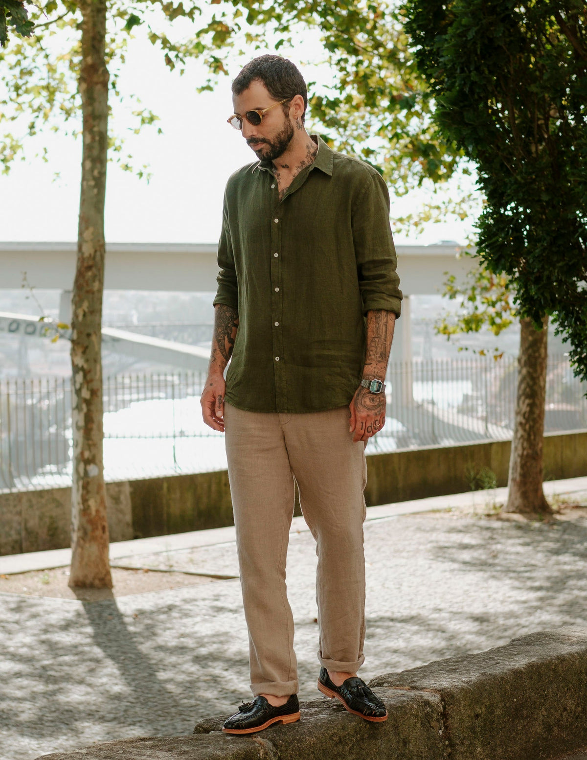 Linen Shirt Nuve Moss