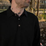 Merino-Polo Musgo Schwarz