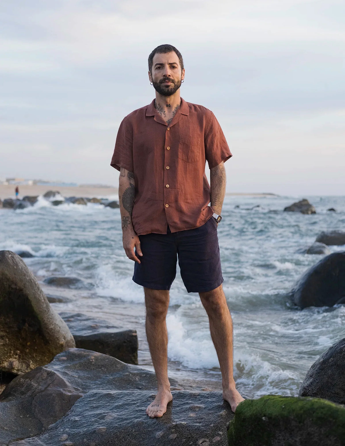 Linen Shirt Short Areia Chili