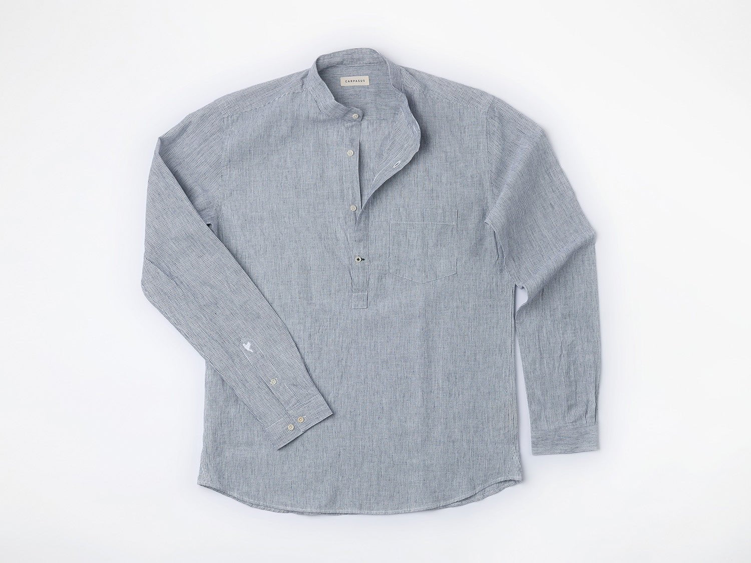carpasus sustainable organic cotton shirt marzili stripes navy white. Nachhaltiges Carpasus Hemd Marzili Streifen Navy Weiss aus Bio Baumwolle 