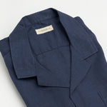 carpasus sustainable organic linen shirt short sleeves maloja uni navy . Nachhaltiges Carpasus Hemd kurzärmlig Maloja Uni Navy aus Bio Leinen
