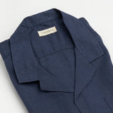 carpasus sustainable organic linen shirt short sleeves maloja uni navy . Nachhaltiges Carpasus Hemd kurzärmlig Maloja Uni Navy aus Bio Leinen