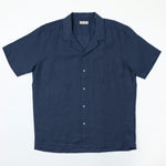 carpasus sustainable organic linen shirt short sleeves maloja uni navy . Nachhaltiges Carpasus Hemd kurzärmlig Maloja Uni Navy aus Bio Leinen