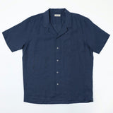 carpasus sustainable organic linen shirt short sleeves maloja uni navy . Nachhaltiges Carpasus Hemd kurzärmlig Maloja Uni Navy aus Bio Leinen