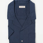 carpasus sustainable organic linen shirt short sleeves maloja uni navy . Nachhaltiges Carpasus Hemd kurzärmlig Maloja Uni Navy aus Bio Leinen 