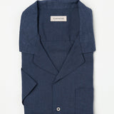 carpasus sustainable organic linen shirt short sleeves maloja uni navy . Nachhaltiges Carpasus Hemd kurzärmlig Maloja Uni Navy aus Bio Leinen 