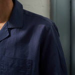 carpasus sustainable organic linen shirt short sleeves maloja uni navy . Nachhaltiges Carpasus Hemd kurzärmlig Maloja Uni Navy aus Bio Leinen 