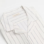 carpasus sustainable organic linen shirt short sleeves verita stripes navy white. Nachhaltiges Carpasus Hemd kurzärmlig Verita Streifen Navy Weiss aus Bio Leinen