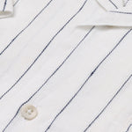 carpasus sustainable organic linen shirt short sleeves verita stripes navy white. Nachhaltiges Carpasus Hemd kurzärmlig Verita Streifen Navy Weiss aus Bio Leinen