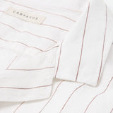 carpasus sustainable organic linen shirt short sleeves verita stripes rust white. Nachhaltiges Carpasus Hemd kurzärmlig Verita Streifen Rost Weiss aus Bio Leinen