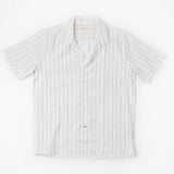 carpasus sustainable organic linen shirt short sleeves verita stripes rust white. Nachhaltiges Carpasus Hemd kurzärmlig Verita Streifen Rost Weiss aus Bio Leinen