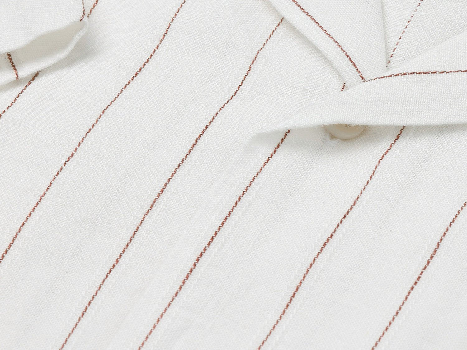 carpasus sustainable organic linen shirt short sleeves verita stripes rust white. Nachhaltiges Carpasus Hemd kurzärmlig Verita Streifen Rost Weiss aus Bio Leinen