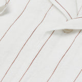 carpasus sustainable organic linen shirt short sleeves verita stripes rust white. Nachhaltiges Carpasus Hemd kurzärmlig Verita Streifen Rost Weiss aus Bio Leinen